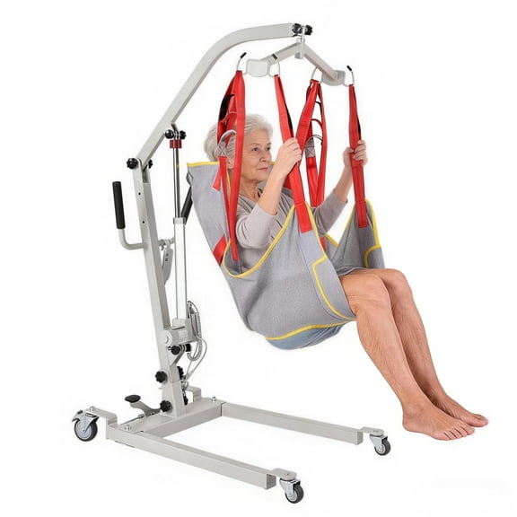 VAHIGCY Electric Patient Transfer Lift 510 Lbs Capacity, Medical Carbon Steel Body Lift with Sling for Seniors, Full Body Transfer Lift for Bed Chair Wheelchair