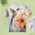 thumbnail image 4 of Flower Hummingbird Women's Short Sleeve T-Shirt Crew Neck Casual Summer Trendy Loose Fit Tops, 4 of 6