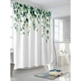 thumbnail image 5 of Eucalyptus&nbsp;Leaves Waterproof Fabric Shower Curtain, Spring Botanical Leaf Branch Vines Shower Curtain for Bathroom Curtains Bathtubs Hotel Washable Shower Curtains with 12 Hooks Stall 54x78in, 5 of 6