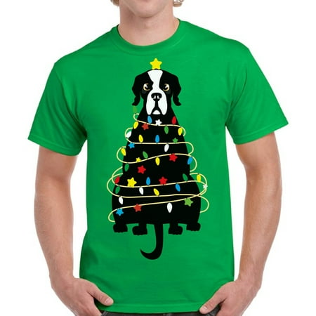 Dog Christmas Xmas Tree Shirt for Men Tshirt Christmas Party - S M L XL 2XL 3XL 4XL 5XL Xmas Graphic Tee - T-Shirt Christmas Holiday Mens Gift