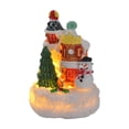 thumbnail image 1 of Casa luminosa navideña Casa navideña navideña Micro paisaje Adorno de escritorio Escena de invierno Figura de Papá Noel para interior, 1 of 9