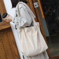 thumbnail image 3 of Women Shoulder Bag Corduroy Large Capacity Fashion Simple Keys Mobile Phone Tote Reusable Handbag, 3 of 10