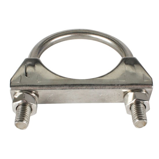 2 1//8/" 1 Piece 2.125/" Exhaust Tail Pipe Metal Steel SS U Bolt Muffler Clamp