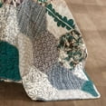 thumbnail image 3 of Lush Decor Turquoise Blue Briley Quilt 3 Piece Reversible Print Hexagon Pattern Patchwork Neutral Bedding Set Full-Queen, 3 of 4