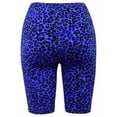 thumbnail image 3 of A2Y Women's Brushed Microfiber Leopard Print Biker Bermuda Shorts Bright Blue S, 3 of 3