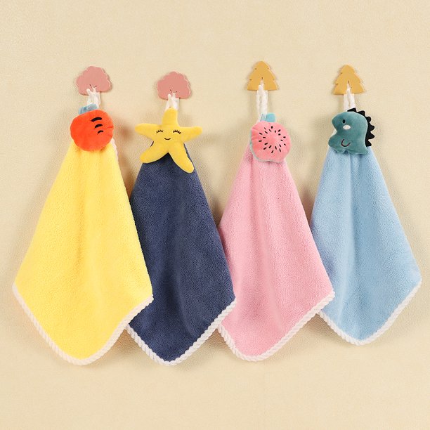 Toalla de mano para colgar, cuadrada, bonita, para niños, para el hogar, absorbente de agua, para baño, cocina, toalla para colgar, toalla pequeña para limpiar las manos.