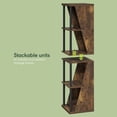 thumbnail image 3 of Furinno FLEXI 4-Cube Corner DIY Stackable Separable Display Bookcase Amber Pine, 3 of 4