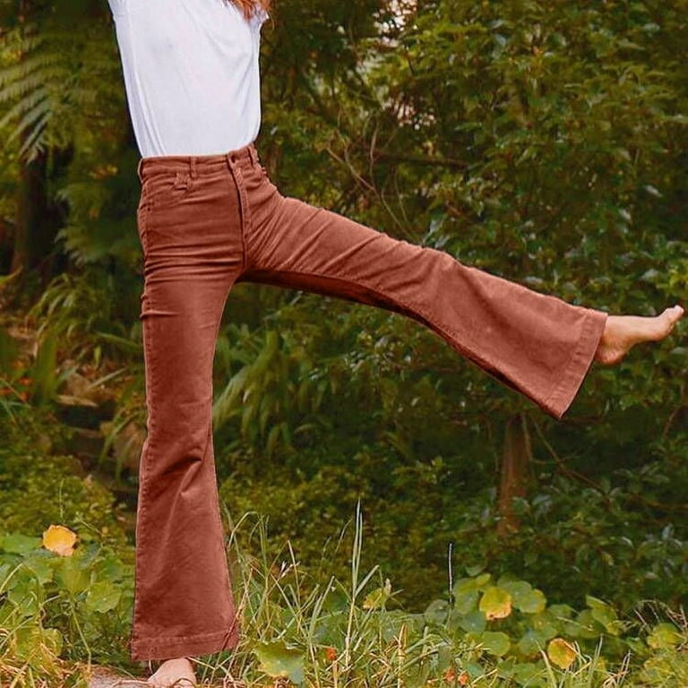 Womens Corduroy Pants Flare Stretch Elastic Wide Leg Jeans Womens Corduroy Pants Flare Stretch Elastic Wide Leg Jeans