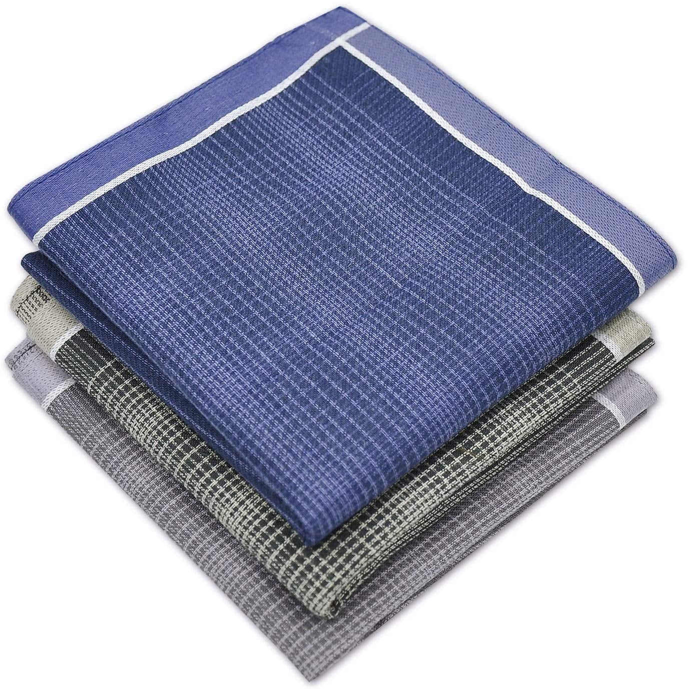 Mens Handkerchiefs,100% Cotton 6 Piece Gift Set Pattern 003