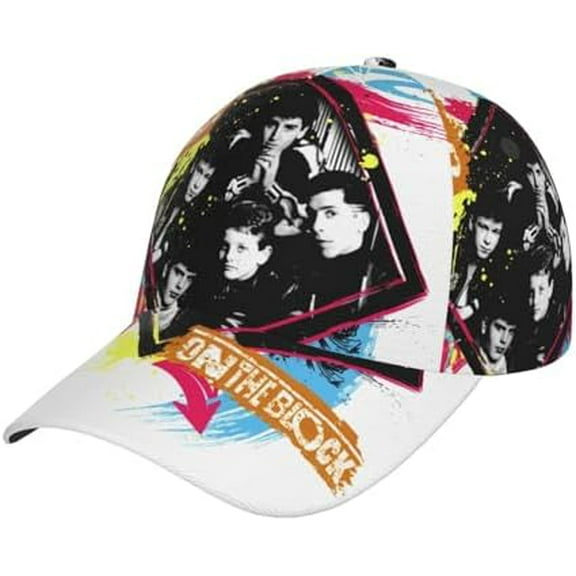 New Kids Musics On The Block Hat Curved Brim Baseball Cap Adjustable Snapback Cap for Men and Women Black