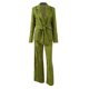 thumbnail image 2 of Conjunto de pantalones informales con lazo y cordones para mujer, abrigo con bolsillo y cuello con muescas, pantalones de cintura alta con cremallera, primavera y verano, 2024, 2 of 5