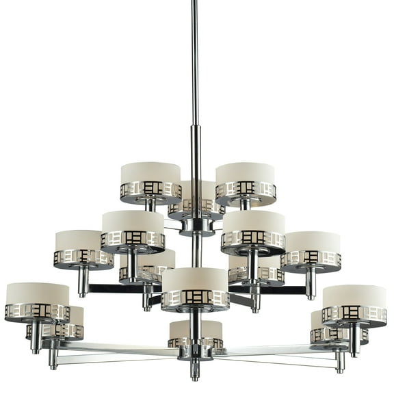 Z-Lite - Elea - 15 Light Chandelier   Chrome Finish with Matte Opal Glass