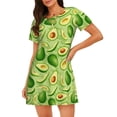 thumbnail image 1 of Balery Green Avocado Camisón de manga corta con cuello redondo para mujer, cómodo y elegante., 1 of 6