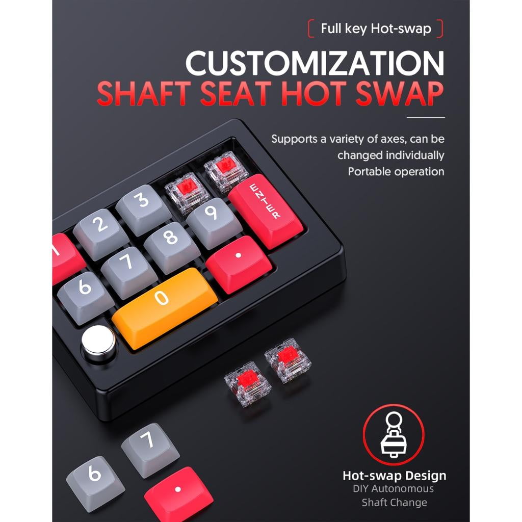 SIEYIO Multifunctional Programmable Macro Numeric Keyboard for Gaming/Working User Friendly Designs, USB Compatibility