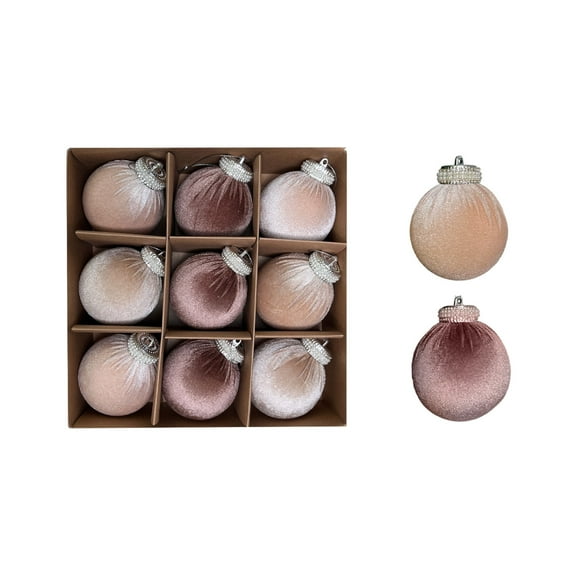 Ke1Clo 9PCS Velvet Cloth Christmas Ornaments Sets, 80mm/3.15Inch Large Shatterproof Christmas Ball Ornaments for Christmas Tree Decorations
