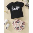 thumbnail image 2 of Kiapeise 3-24M Infant Girls 4th of July Outfit Sets Babe Short Sleeve Tops American Flag Shorts Summer Clothes, 2 of 9