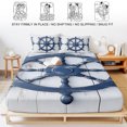 thumbnail image 5 of Full Size Fitted Sheet Set - Blue Coastal 3 Piece Bedding Sets 16" Deep Pocket Fitted Sheet with 2 Pillowcases Nautical Summer Beach Ocean Brushed Microfiber Hotel Luxury Bed Sheets, 5 of 9