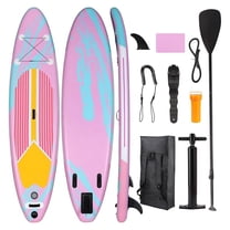 10/11/12FT Inflatable Stand Up Paddle Board W/ Accessories, Surf Board W/ 3 Fins Paddleboard, 12-15 PSI Hand Pump, Repair Kit, Straps, Carrying Bag for Youth & Adults All Skills