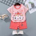 thumbnail image 2 of KPOPLK Infant Baby Boy Outfits 2Pcs Set Short Sleeve for 2t 3t 4t 5t 6t T-Shirt with Cute Pattern and Soft Shorts Clothing Summer 0-12 Months Size 3-6 Months,Watermelon Red, 2 of 4