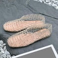 thumbnail image 5 of Bmawag Jelly Flat Sandals for Women Lightweight Round Toe Slip-On Hollow Breathable Jelly Mesh Flats Pink 11, 5 of 8