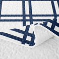thumbnail image 5 of Manfei Checkered Art Bed Spread Queen,Geometric Plaid Queen Coverlet Set,White Navy,3 Pieces,1 Quilt and 2 Pillowcases, 5 of 7