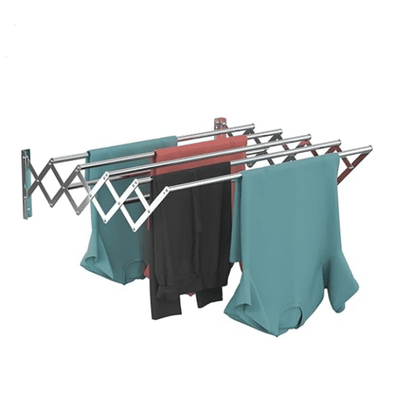 Wall Mounted Clothes Drying Rack,Stainless Steel Foldable Drying Rack for Laundry Room/Bathroom Tower,Easy to Install 31-inch Rod, 120 lbs Large Capacity- Indoor and Outdoor Use