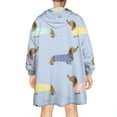 thumbnail image 2 of Colorful Funny Dachshund Wearable Oversized Blanket,Wearable Blanket Hoodie for Adults,Cozy Hooded Blankets with Super Pockets,Super Warm Fuzzy Pullover for Women & Men, 2 of 6