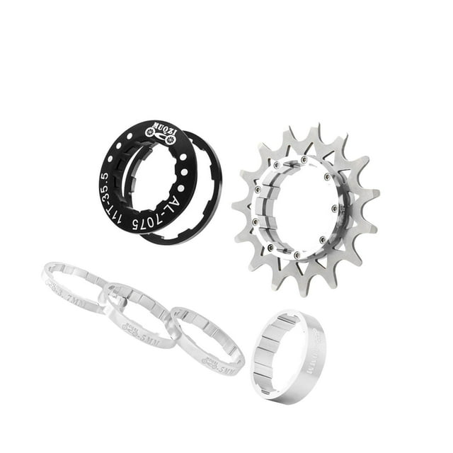 Ensemble de Volant de Vélo 15T Vitesse Unique Kit de Conversion HG Composant de Modification de Roue Libre Vélo de Montagne Argent