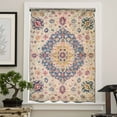 thumbnail image 4 of Boho Southwest Semi Sheer Curtains Drapes for Living Room, Bedroom, French Doors Window 108 Inches Long, Vintage Country Ethnic Nation Motifs Rod Pocket Chiffon Curtain Drapery Voile Draperies Panel, 4 of 6