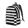 thumbnail image 2 of Balery Black And White Stripes Vintage Canvas Backpack for Men and Women - Large Capacity, Durable Travel Laptop Bag for School, Work, Hiking, and Outdoor Activities, 2 of 7