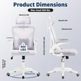 thumbnail image 4 of Nexthro Office Chair,Ergonomic Desk Chair with Adjustable Lumbar Support,400 Lbs Mesh Computer Chair High Back with Headrest for Home Office (Lavender), 4 of 8