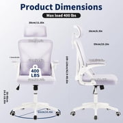 Nexthro Office Chair,Ergonomic Desk Chair with Adjustable Lumbar Support,400 Lbs Mesh Computer Chair High Back with Headrest for Home Office (Lavender)