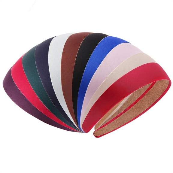 Headbands for Women 1.1in Width Soft Fabric Hairbands No Slip Cute Hair Bands for Girls, Random Color, Pack of 12