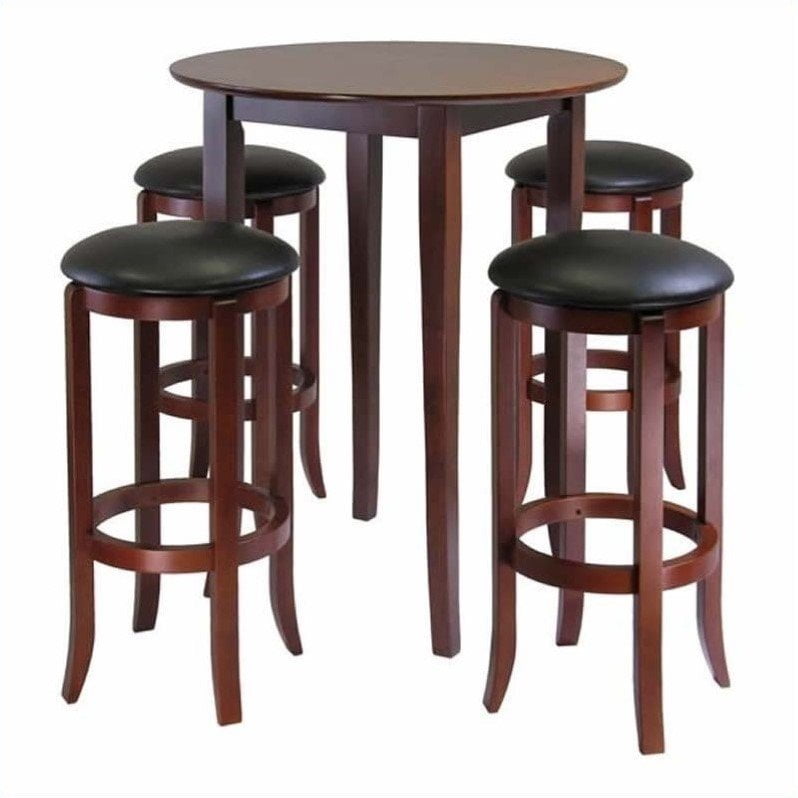 Winsome Wood Fiona 5 Pc Pub Set High, Round High Table And Chairs