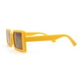 thumbnail image 3 of Kids Size Square Rectangle Thin Plastic Mod Fashion Minimal Sunglasses Yellow - Brown, 3 of 4