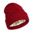 thumbnail image 1 of Gorro holgado y cálido de invierno con interior de seda, ligero y de tamaño universal. Rojo, 1 of 9