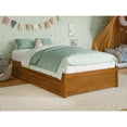 thumbnail image 3 of Barcelona Twin Solid Wood Panel Platform Bed with Twin Trundle in Light Toffee, 3 of 10