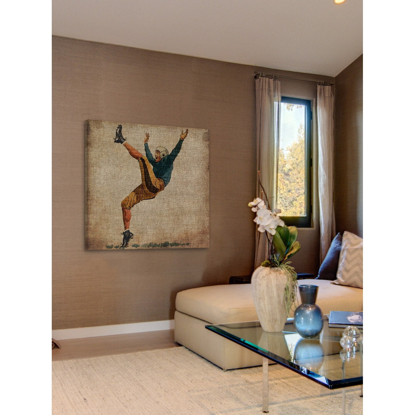 Marmont Hill "Vintage Football Kick" Painting Print on Wrapped Canvas
