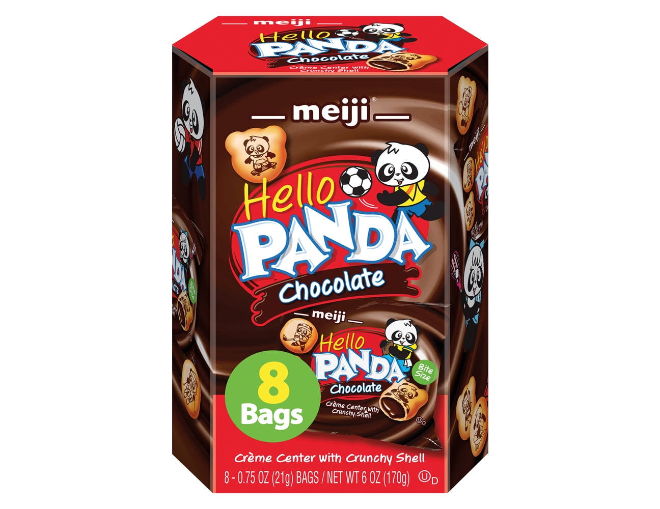 Meiji Hello Panda Chocolate Cookies Filled with Chocolate Crème 3 PACK