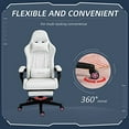 thumbnail image 5 of Vinsetto High Back Gaming Chair, Racing Computer Chair with Swivel Wheel, Retractable Footrest, Headrest, Lumbar Support and Armrest, White, 5 of 5