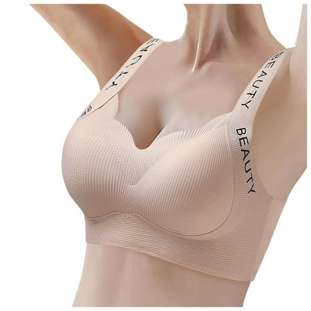 YHGFVOKJ Bras for Women Breathable Smoothing Sports Compression Wicking High Impact Underwear Racerback Running Push Up Support Bras Strapless Bra Push Up Khaki XXXXXXL