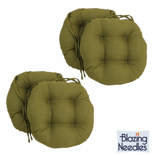 Blazing Needles Blazing Needles 16-inch Round Outdoor Chair Cushions (Set of 4)