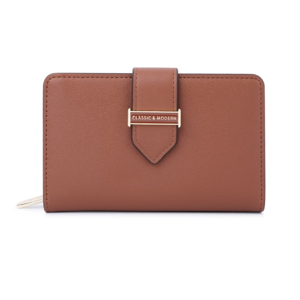 Cartera plegable con cremallera de gran capacidad y moda, cartera corta para mujer