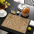 thumbnail image 4 of Brown Christmas Pattern Summer Placemats Table Placemats Set Of 4-Linen Kitchen Washable Placemats Table Mats 11.8"x17.7" Non-Slip Heat Resistant, 4 of 6