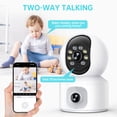 thumbnail image 4 of GPED Baby Monitor with Dual Cameras, 3K HD WiFi Security Camera W/ 360° PTZ & Fixed Camera,, Motion Tracking & Full-Color Night Vision for Baby Monitor/Pet Camera, 2-Way Audio for Baby Pet Elderly, 4 of 8