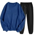 thumbnail image 2 of Yuyuzo Sweatsuits for Women Crewneck Sweatshirts Jogger Sweatpants 2 Piece Outfits Color Block Tracksuits, 2 of 6