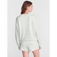 thumbnail image 3 of No Boundaries Pullover Crewneck Sleep Top with Long Sleeves, Women's XXS-3X, 3 of 5