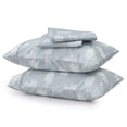 thumbnail image 4 of Great Bay Home Rustic Lodge Microfiber Wrinkle Resistant Sheet Set  (Twin, Lodge - Forest Animal - Light Grey), 4 of 5