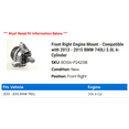 thumbnail image 2 of Front Right Engine Mount - Compatible with 2013 - 2015 BMW 740Li 3.0L 6-Cylinder 2014, 2 of 2