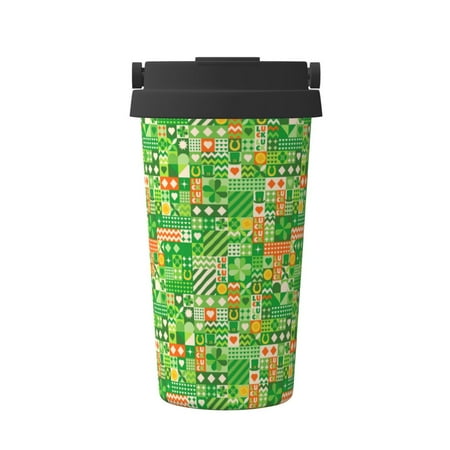 

Matuu St Patrick s Day6 for Insulated Coffee Mug Reusable Travel Coffee Cup Spill Proof 16oz Stainless Steel Coffee Cups for Hot/Ice Coffee Tea